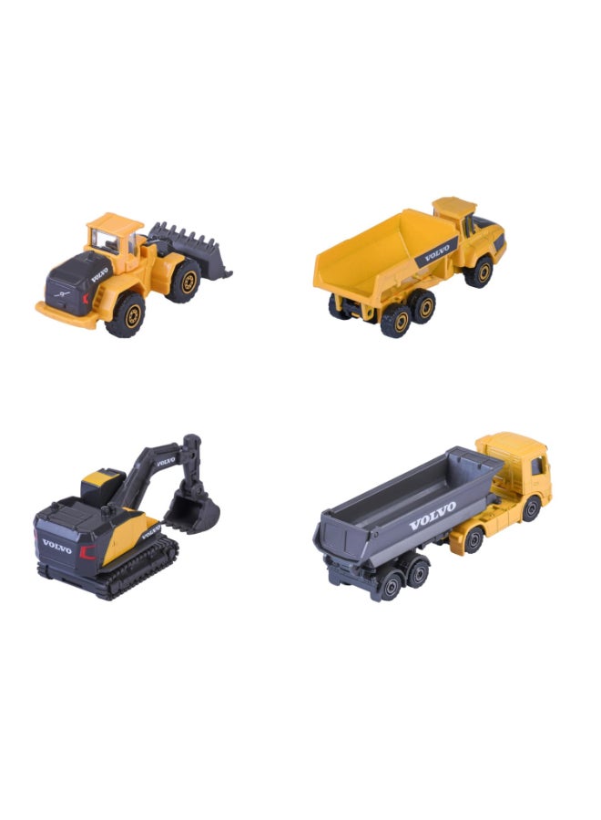 Majorette مجموعة هدايا سيارات ماجوريت فولفو للبناء (1:64، أصفر/أسود، عبوة من 4) - Image 2